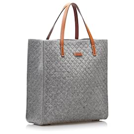 Gucci-Gucci Gray Diamante Tote-Other,Grey