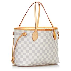 Louis Vuitton-Louis Vuitton White Damier Azur Neverfull PM-Blanc