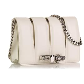 Alexander Mcqueen-Alexander McQueen White The Slash Shoulder Bag-White