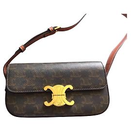 Céline Celine Triomphe Canvas Shoulder Bag Brown