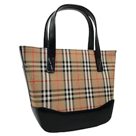 Burberry-Haymarket Check Canvas Tote Bag-Beige