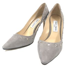 Jimmy Choo Star Studded Suede Pumps ROMY85 Grey