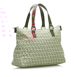 Fendi-Zucchino Canvas Tote Bag 8BH138-Red