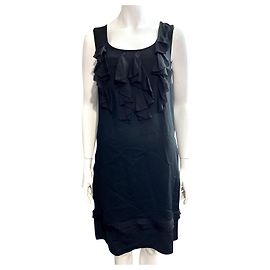 Diane Von Furstenberg DvFDemeta shift dress with silk fichou Black