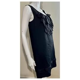 Diane Von Furstenberg-Vestido recto de DvFDemeta con fichou de seda-Negro