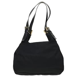 Fendi-FENDI Sac à Bandoulière Nylon Noir Auth rd4639-Noir