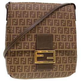 Fendi-FENDI Zucchino Sac à bandoulière en toile Marron 8BT075-FB5 129-2111 Chemin d'authentification4678-Marron