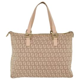 Fendi-FENDI Zucchino Canvas Sac à main Rose Auth ti1006-Rose