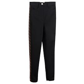 FENDI Hosen FR 38 Polyester Schwarz