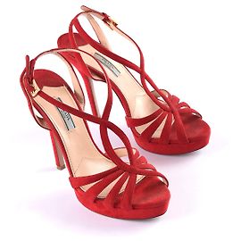 PRADA  Sandals EU 39 Suede Red
