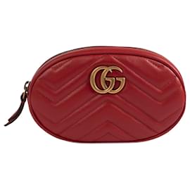 Gucci-GUCCI Sacs à main en cuir-Rouge