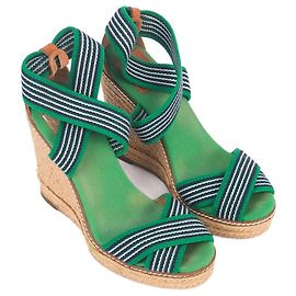 TORY BURCH Sandali US 7.5 Tessuto Verde