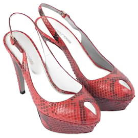 SERGIO ROSSI Talons EU 35.5 Python Rouge