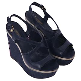 Louis Vuitton-LOUIS VUITTON  Heels EU 37.5 Cloth-Navy blue