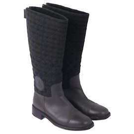 CHANEL  Boots EU 38.5 Leather Green