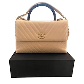Chanel-CHANEL  Handbags   Leather-Beige