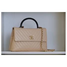 Chanel-CHANEL  Handbags   Leather-Beige