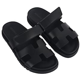 Hermès-HERMES  Sandals T.EU 35.5 Leather-Black