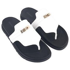 Hermès HERMES Sandalen EU 39 Leder Weiß