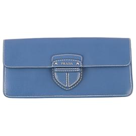 Prada-PRADA  Clutch bags T.  Leather-Blue