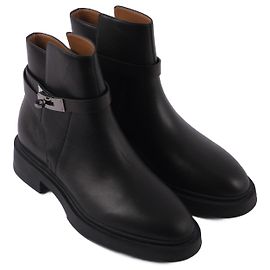 Hermès HERMES Stiefeletten T.EU 38 Rindsleder Schwarz
