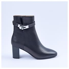 Hermès-HERMES  Ankle boots T.EU 37 Leather-Black