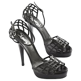 Saint Laurent-SAINT LAURENT  Sandals T.EU 38.5 Leather-Black