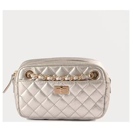 Chanel-CHANEL  Handbags   Leather-Silvery