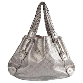 Gucci-GUCCI  Handbags T.  Leather-Silvery