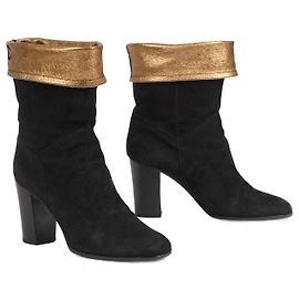 CHANEL  Ankle boots EU 38.5 Suede Black