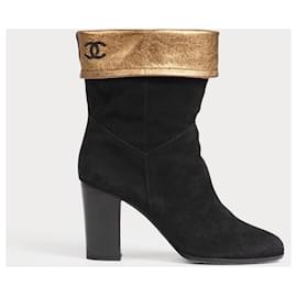 Chanel-CHANEL  Ankle boots T.EU 38.5 Suede-Black