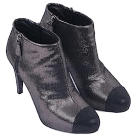 Chanel-CHANEL  Boots T.EU 38.5 Leather-Silvery