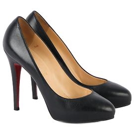 Escarpins CHRISTIAN LOUBOUTIN.UE 38.5 cuir de vachette Noir