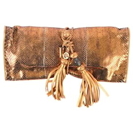 Gucci-GUCCI Clutch-Taschen Exotisches Leder-Golden