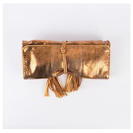 Gucci-GUCCI Clutch-Taschen Exotisches Leder-Golden