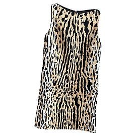 Valentino Robe Jaguar Noir Écru Blanc cassé Caramel