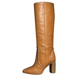 Botas de montaria de couro Céline Caramelo
