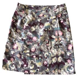 Saia envelope Kenzo de algodão cinza claro e rosa Multicor