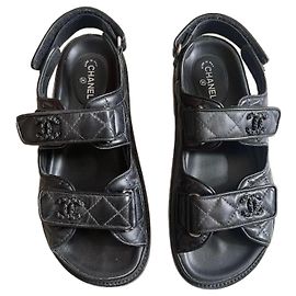 Dad black Chanel sandals 37 Black