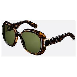 Dior-LADY 95.22 R2I Round brown sunglasses with tortoiseshell effect-Brown