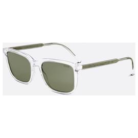 Dior-INDIOR S1I BIOACETATE Óculos de sol retangular cristal e verde Referência: INDRS1EU OU_85C0-Verde claro