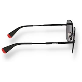 Kenzo-lunettes de soleil en métal noir kenzo-Noir,Rouge