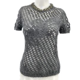 ERMANNO SCERVINO Tops T.fr 40 Piel sintética Gris