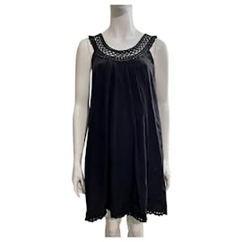 Temperley London-Temperley baby doll dress from silk and lace-Black