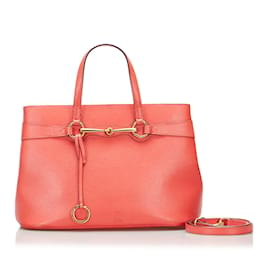 Gucci-Bright Bit Leather Tote Bag 319795-Pink