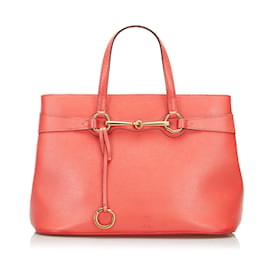 Gucci-Bright Bit Leather Tote Bag 319795-Pink