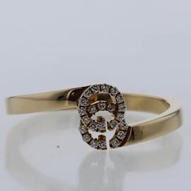 Gucci-Gucci 18k GG Running Diamond Ring Metal Ring 457127 J8540 8000 in Very Good Condition-Golden