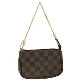 Louis Vuitton-LOUIS VUITTON Damier Ebene Mini Pochette Accessoires Pouch N58009 LV Auth 39590-Other