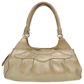 Salvatore Ferragamo-Salvatore Ferragamo Shoulder Bag Leather Gold EE-21 a069 Auth cl456-Golden