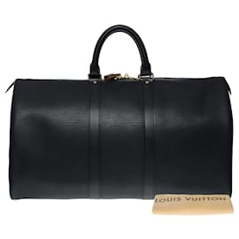 Louis Vuitton-Keepall travel bag 45 in black epi leather -101110-Black